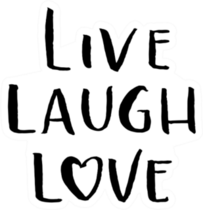 Live, Laugh, Love Modern Calligraphy Heart Letter Sticker