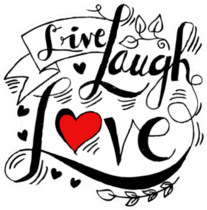 Live, Laugh, Love Postcard With Red Heart Sticker