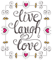 Live Laugh Love Text In Romantic Frame Sticker