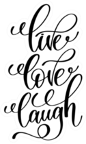 Live Love Laugh Black Calligraphy Sticker