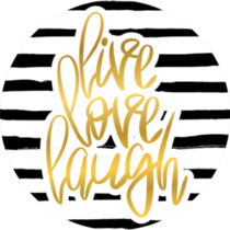 Live Love Laugh Gold On Stripes Sticker