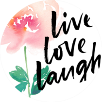 Live, Love, Laugh, Ink Hand Lettering Floral Sticker