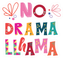 Llama Colorful Lettering. "no Drama Llama" Sticker