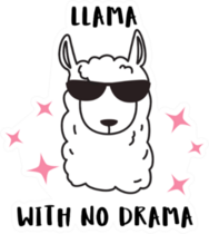 Llama With No Drama Motivational Quote Sticker