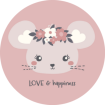 Love Happiness Mouse Sticker