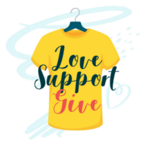 Love, Support, Give Thrift Store Lettering Sticker