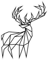 Lowpoly Deer Outline Sticker