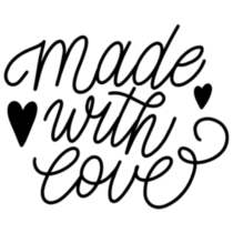 Made With Love Handwritten Knitting Inscription Sticker