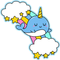 Magic Narwhal Rainbow And Stars Sticker