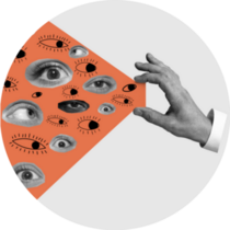 Male Hand With Eyes Contemporary Art Collage Sticker