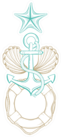 Marine Art Anchor Design Sticker