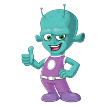 Mascot Alien Thumbs Up Sticker