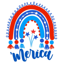 Merica Rainbow 4th Of July Sticker