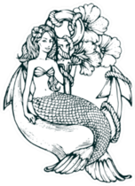 Mermaid Fantasy Beautiful Fish Woman Sitting On Anchor Sticker