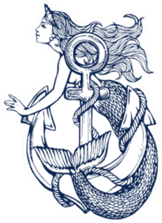 Mermaid Wrapped Around Anchor Sticker