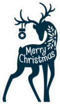 Merry Christmas Deer Sticker