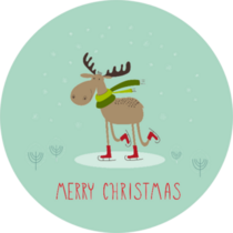 Merry Christmas Moose Sticker