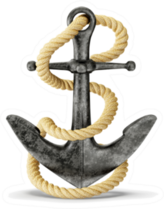 Metal Anchor Large Rope Illustration Sticker