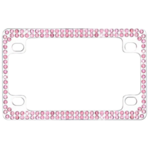 Metal Motorcycle Frame with Double Row Pink Crystals