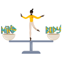 Mind Body Balance Illustration Sticker