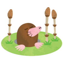 Mole In Horsetails Sticker 