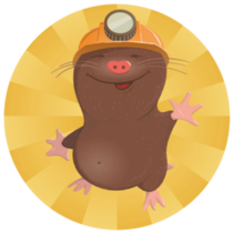 Mole In Miner's Helmet Sticker