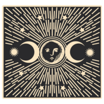 Moon Phases Mystical Retro Sticker