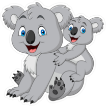 Mother And Baby Koala Bears Sticker