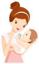 Mother Feeding Baby with Bottle Sticker