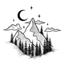 Mountains Landscape Magic Moon Sticker