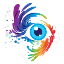 Multicolored Eye Art Splash Of Eyelashes Sticker