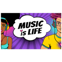 Music And Music Is Life Speech Bubble Comic Sticker