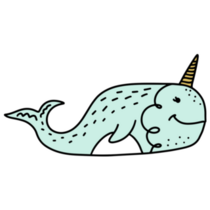 Narwhal Art Illustration Sticker