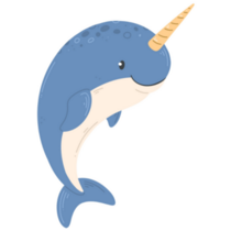 Narwhal In A Cute Cartoon Sticker