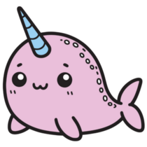 Narwhal Pink Cartoon Sticker