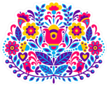 Native American Floral Decoration Sticker