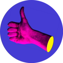 Neon Bold Colors Thumbs Up Sticker