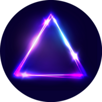 Neon Sign Triangle Glowing Shape Sticker 