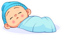 Newborn Sleeping Baby Boy Sticker