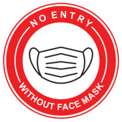 No Entry Without a Mask Sticker