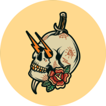 Old School Skull Tattoo Sticker