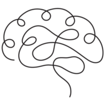 One Line Brain Silhouette Sticker