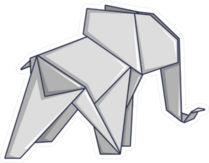 Origami Elephant Sticker