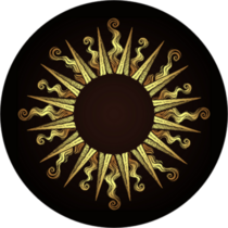 Ornate Antique Gold Sun Sticker