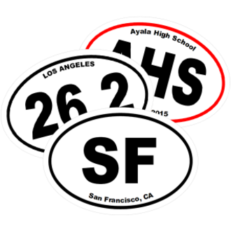 Custom Text Oval Stickers