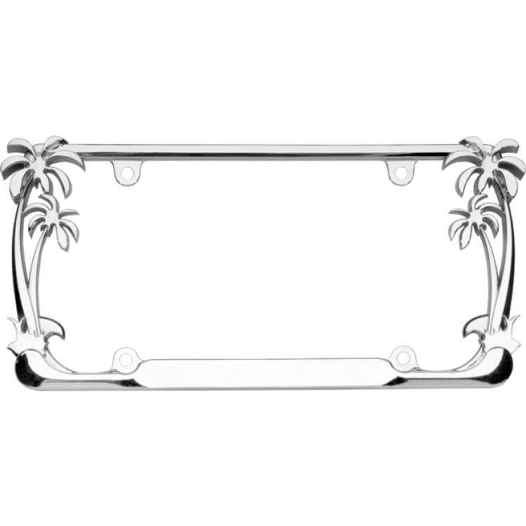 Palm Trees Chrome License Plate Frame 