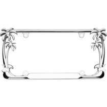 Palm Trees Chrome License Plate Frame