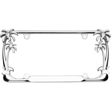 Palm Trees Chrome License Plate Frame