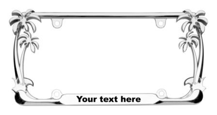 Palm Trees Chrome License Plate Frame