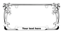 Palm Trees Chrome License Plate Frame